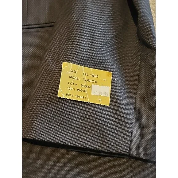 NWT Riccardo Fazzi Sport 4Button Solid Navy Suit Jacket Blazer Wool 42L